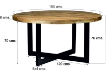 ronde tafel mango 150 cm