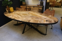 ovale tafel mangohout 240 cm