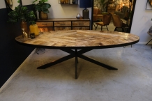 ovale tafel mangohout 300 cm