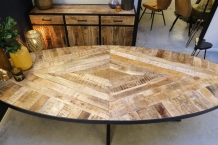 ovale tafel mangohout 300 cm