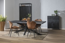 boomstam tafel zwart 220 cm