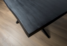 boomstam tafel zwart 220 cm