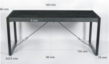 eettafel zwart mango 140 cm