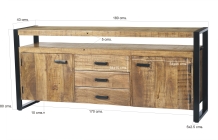 dressoir mangohout 180 cm