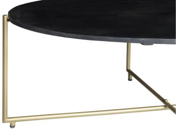 Anton ovale salontafel zwart brass