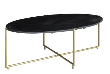 Anton ovale salontafel zwart brass