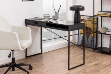 Bureau zwart essen met lade 110 cm