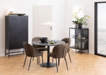 ronde tafel zwart marmer look 110 cm