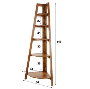 Hoek schappenkast acacia