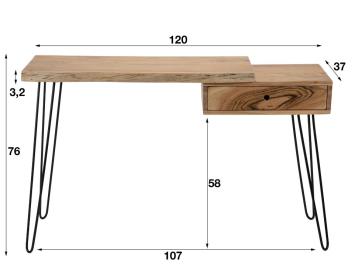 kaptafel met boomstam blad