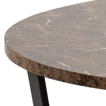 ronde eettafel bruin marmer look