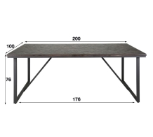 eetkamertafel teakhout bruin 200 cm