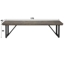 eettafel bank teakhout 170 cm