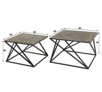 salontafel set metallic brons