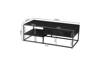 salontafel Madeira zwart 120 cm