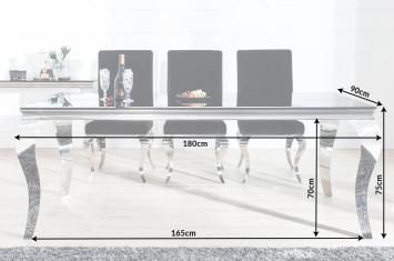 Barock eettafel zwart glas 180 cm