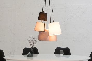 hanglamp met stoffen kappen