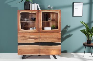 Highboard vitrinekast acacia