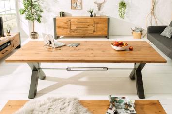 Tafel wild eiken met X poten 200 cm