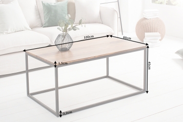 salontafel met zwart frame 100cm