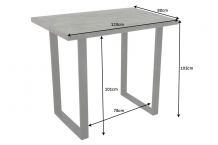 hoge bartafel mangohout grijs