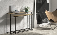 Tulsa set sidetables goud zwart