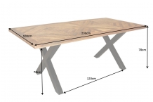 Mangohouten eettafel bruin 200 cm