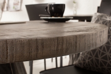 ronde tafel grijs mango hout