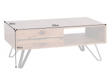 eiken salontafel 110 cm