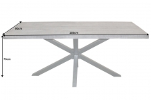 eettafel mango grijs 200 cm