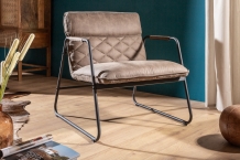 Vintage lounger antiek taupe