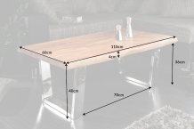 boomstam salontafel acaciahout 110 cm