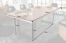 eettafel sheesham grijs 200 cm