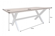 Landelijke eettafel mango 200 cm