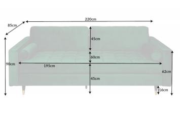 bankstel groen fluweel 3-zits