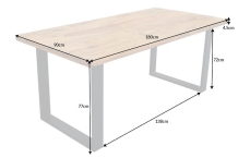 eettafel sheesham hout 180 cm