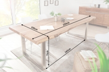 robuuste acacia eettafel 220 cm