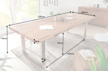 robuuste acacia eettafel 200 cm