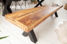 eettafel bank mango hout 200 cm