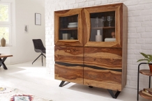 Highboard vitrinekast sheesham