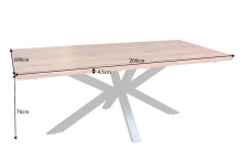 eettafel gala sheesham 200 cm