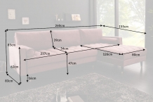 Afmetingen longchair bank oud rose 