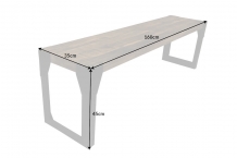 eettafel bank mango 160 cm