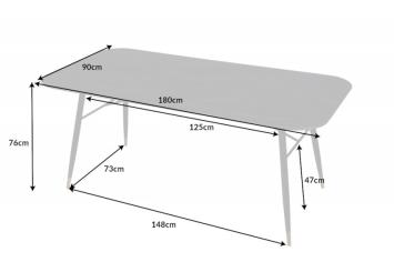 Eettafel glas grijs marmer look