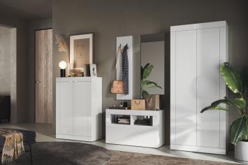 Basic hoogglans witte garderobe kast