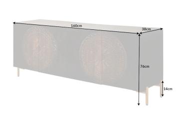 Dressoir Oriental zwart mango 177 cm