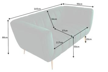 Bankstel smaragdgroen 165 cm