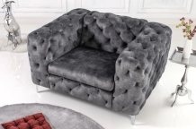 Fauteuil modern barock grijs