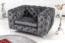 Fauteuil modern barock grijs