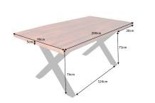 eettafel mangohout 200 cm